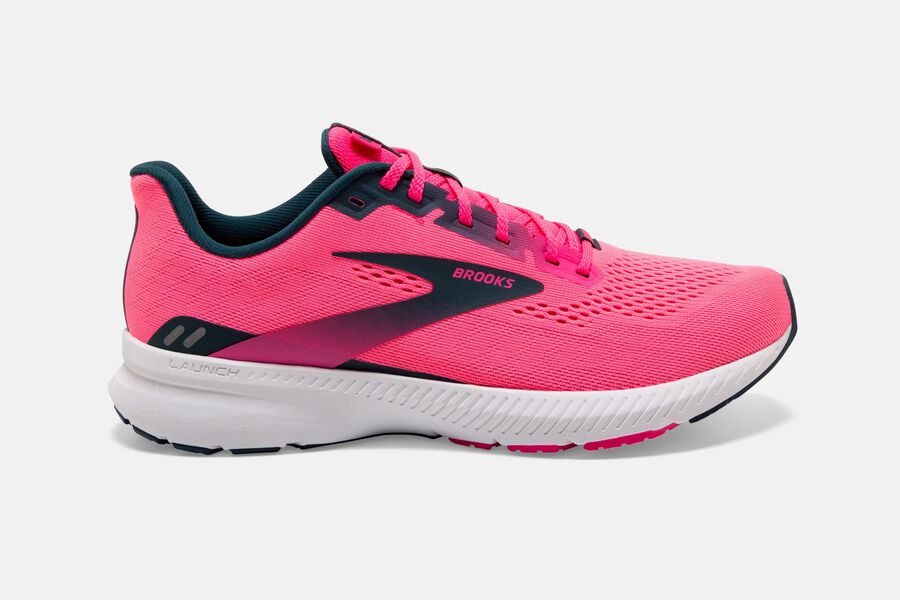 Brooks Running Shoes - Launch 8 Road Womens - Pink/Navy - WKS-432801